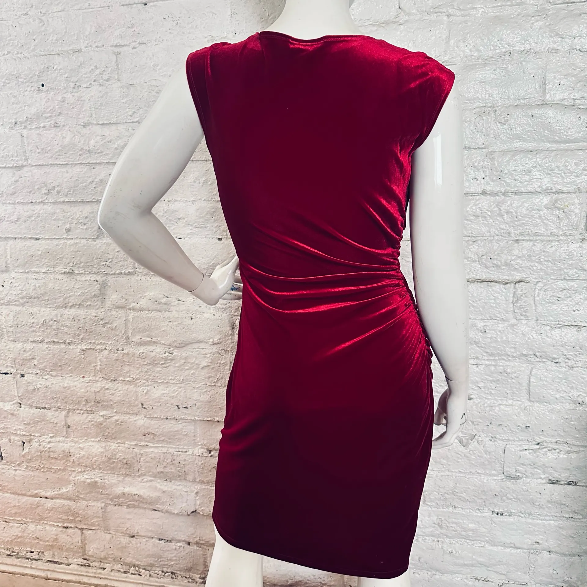 Ronni Nicole red velvet turtleneck sheath dress, 12 - Image 10