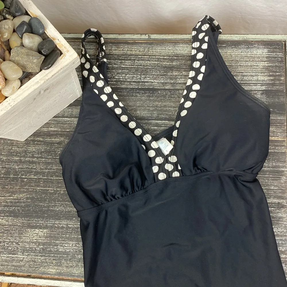 Venus Black & White Polka Dot Tankini Bikini Swim Bathing Suit Set 8 - Image 4