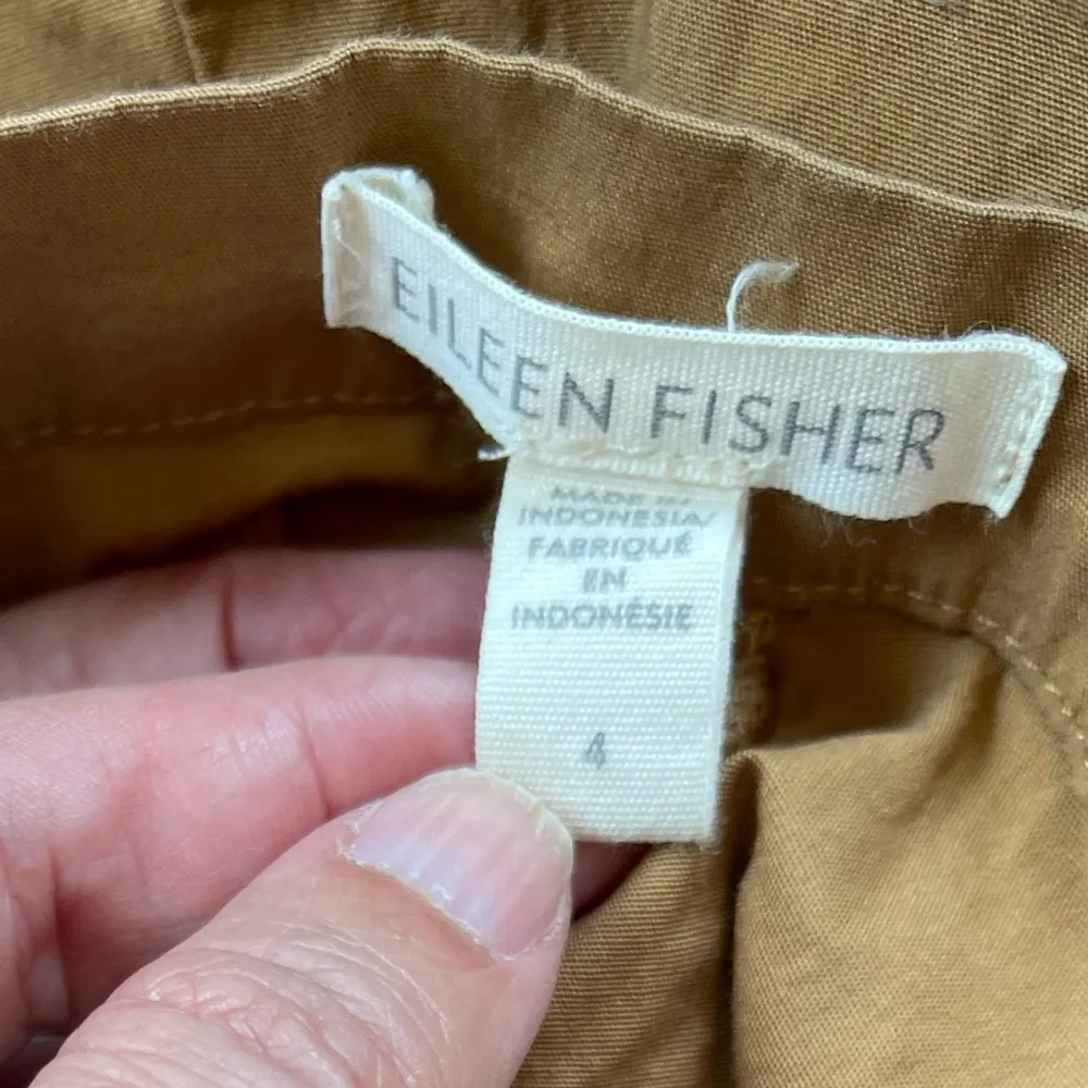 Eileen Fisher Organic Cotton Stretch Poplin High Waisted Pants - Size 4 - Image 6