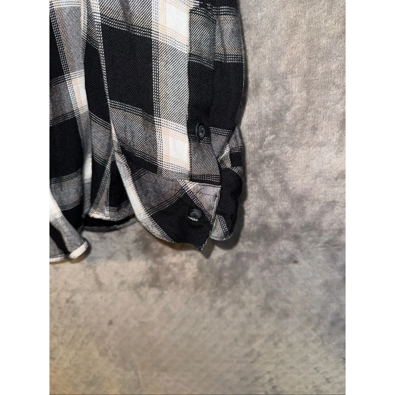 Sanctuary Anthropologie Keep It Real Plaid Boyfriend Rayon Flannel XL #767 - Image 7