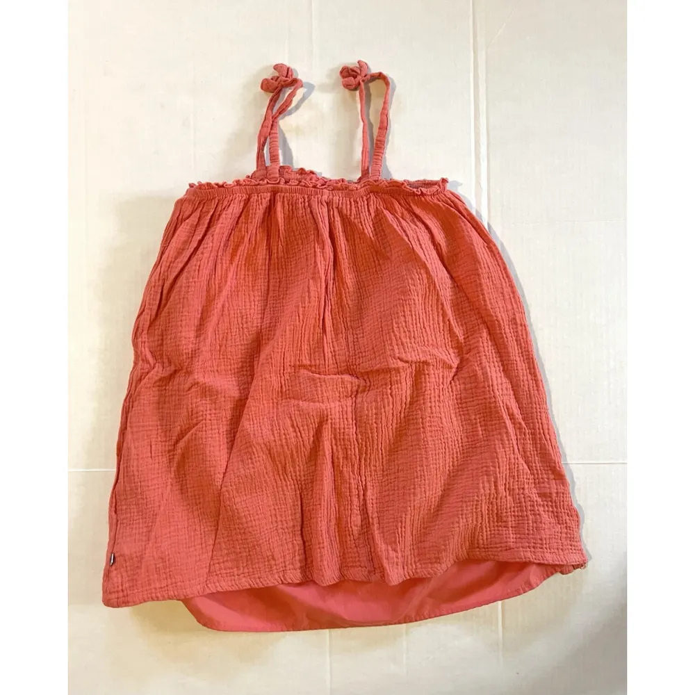 Lucky Brand Women's Size M Crocheted Coral Pink Floral Strappy Tank Cami Top - Image 6