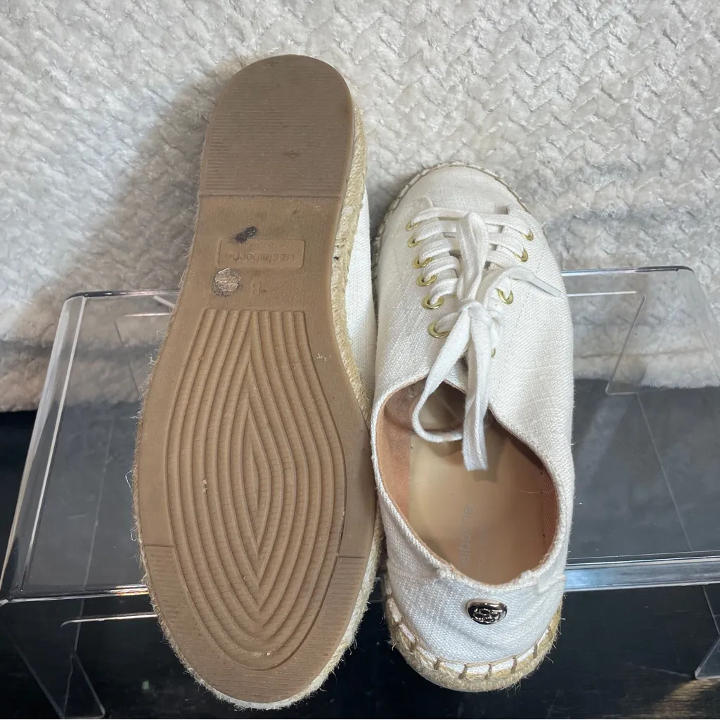 Liz Claiborne Leckie Espadrille Canvas Lace Up Sneaker Women Size‎ 8 - Image 5