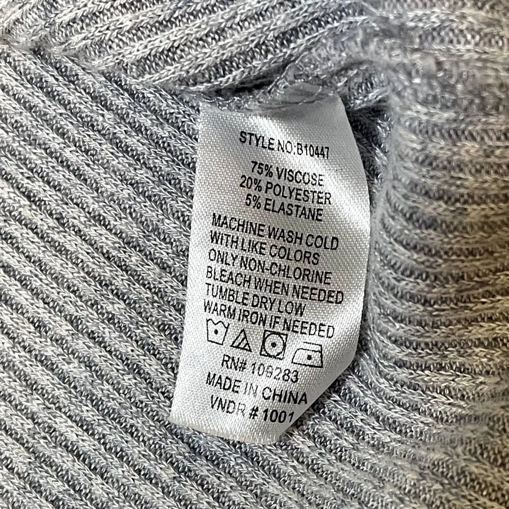 Ocean Drive | Ribbed Gray-Blue Pocket Tee | Small - Image 6