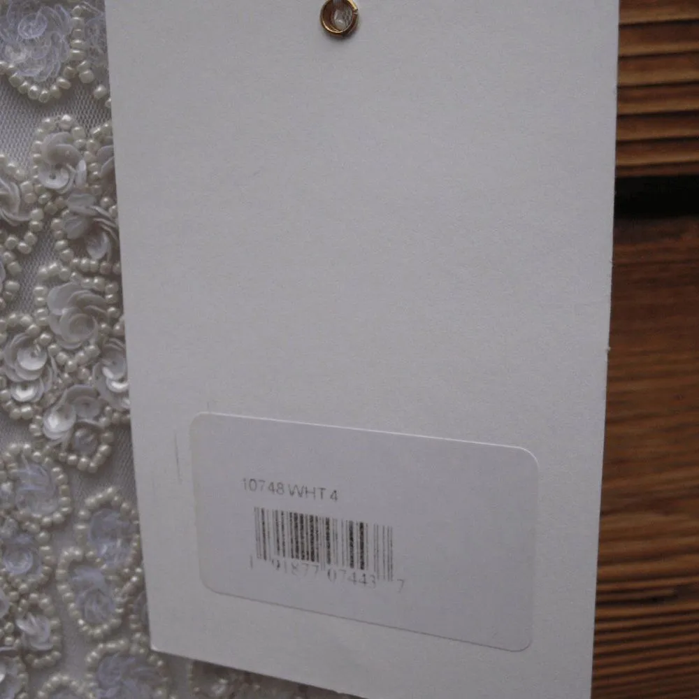 NWT Mac Duggal 10748 White Floral Beaded Gown Dress Size 4 $598 - Image 13