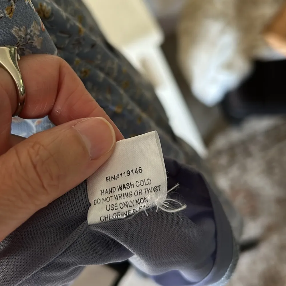 Jodifl Boho cottage tiered floral babydoll long balloon sleeve blouse Top L​​​ - Image 12