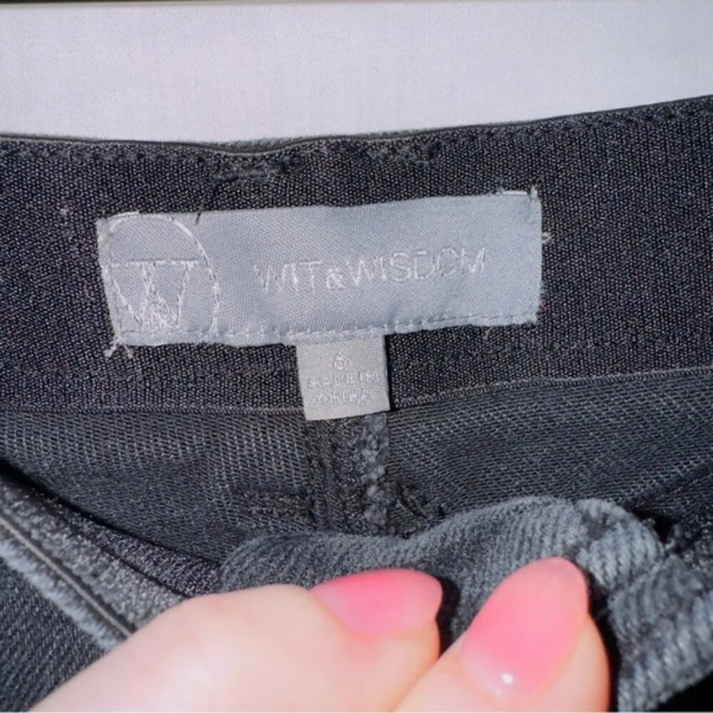 Wit & Wisdom Black Wash Denim High Rise Stretch Waist Kick Boot Jean size 6 - Image 4