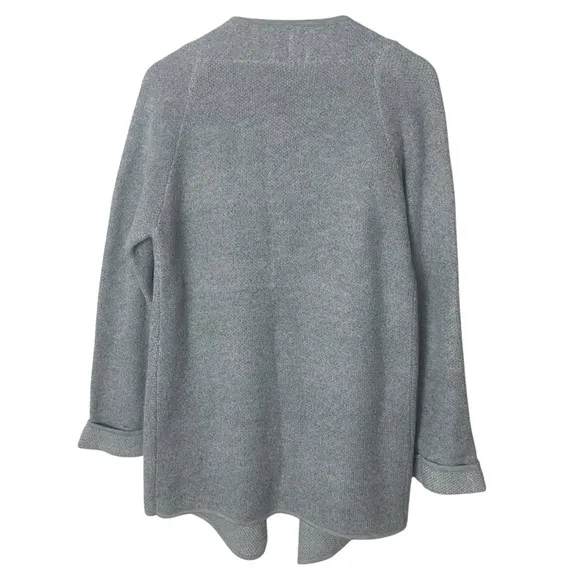 Chicwish Gray Knit Open Front Cardigan S/M Wide Lapel Longline Fall Layering New - Image 6