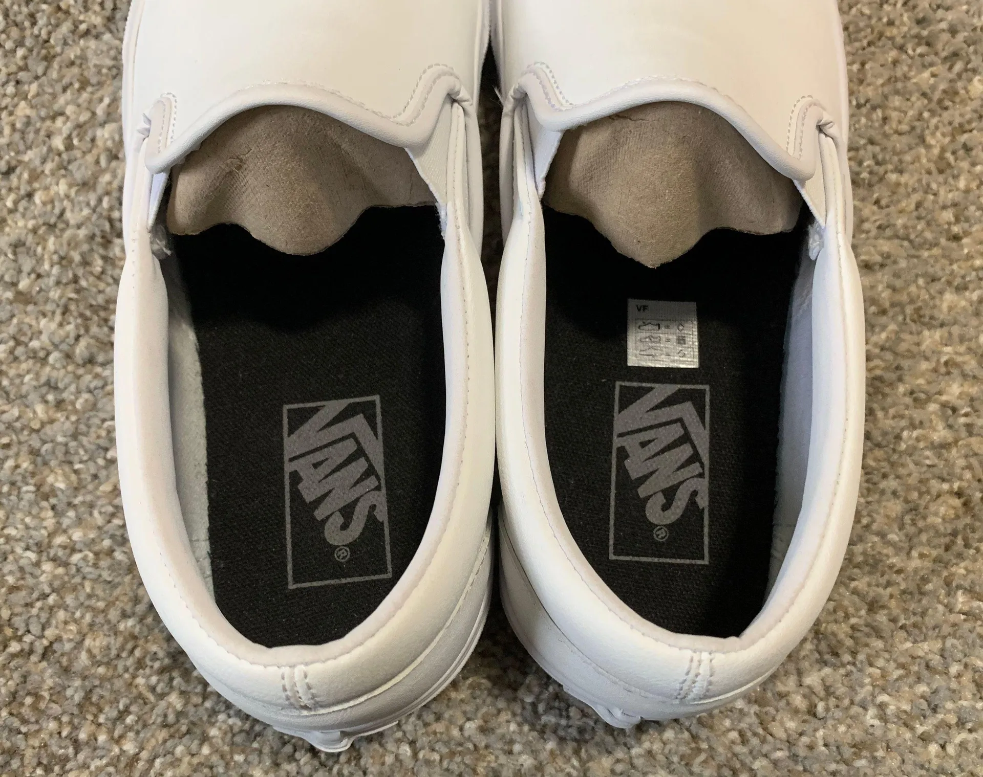 Vans White Leather Slip On - Image 9