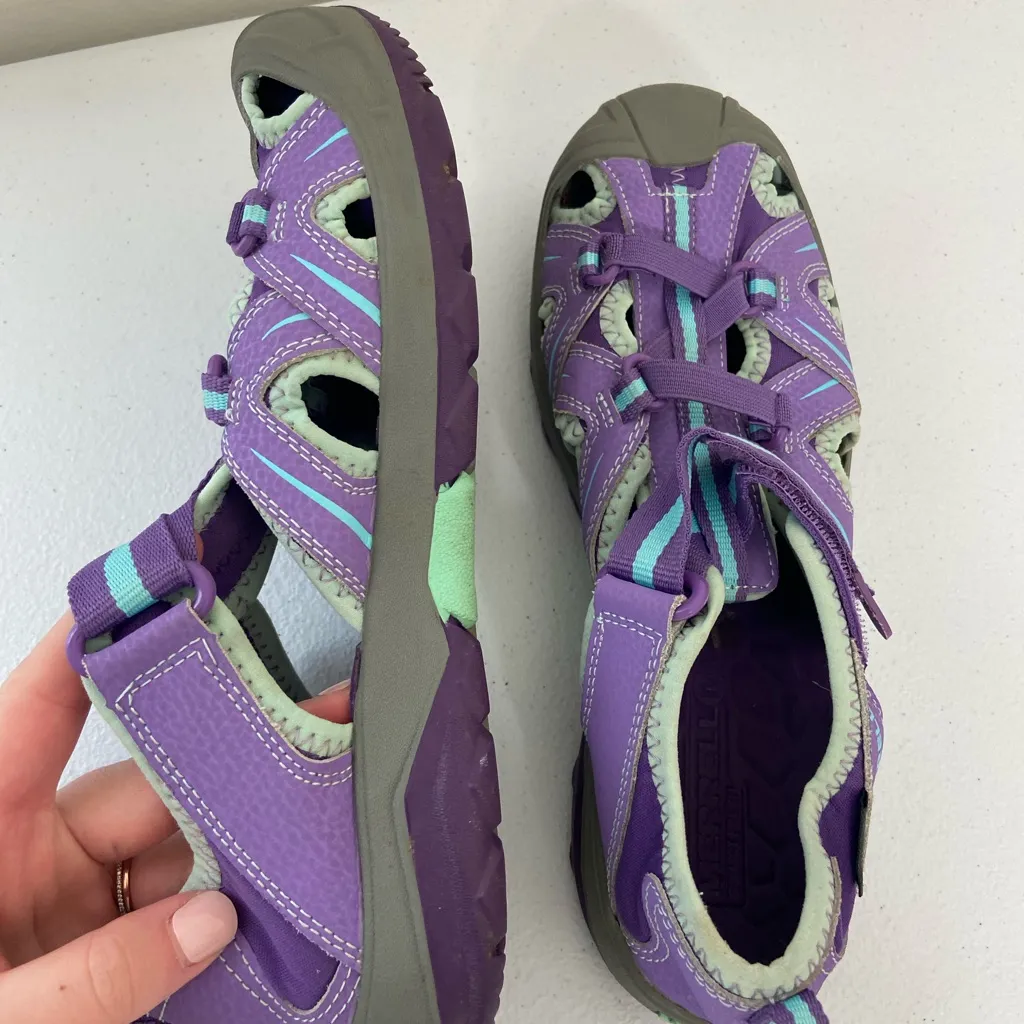 EUC Merrell women’s purple blue Velcro strap hydro hiker hiking sandals shoes 6‎ - Image 4