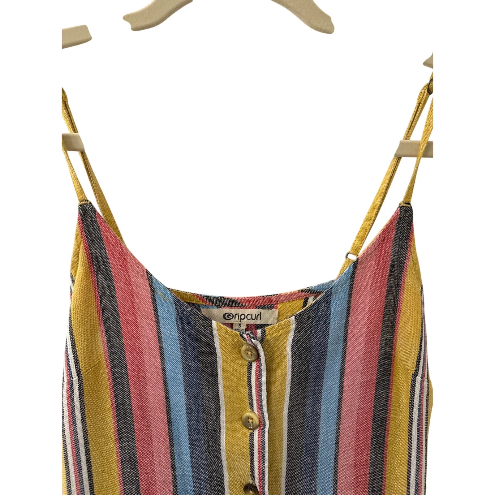 Rip Curl Wonderland Rainbow Button Down Mini Dress Size Juniors Women's Small - Image 2