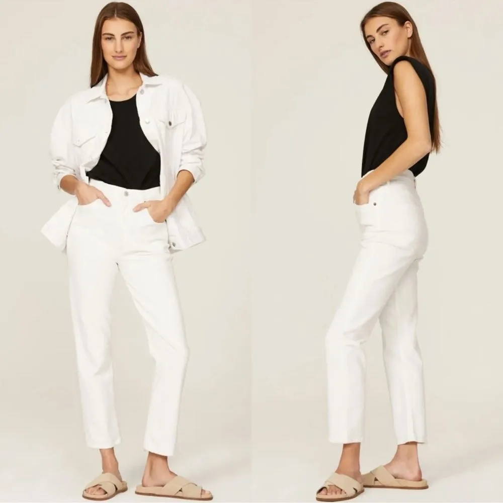 AGOLDE Riley High Rise Straight Crop Jeans in White Size 23 - Image 2