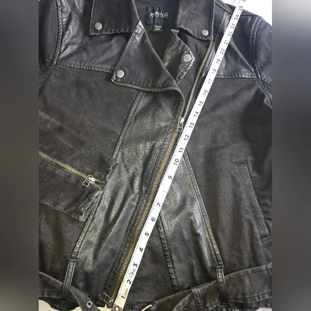 Buffalo David Bitton‎ Black Denim & Faux Leather Jacket Size XL - Image 9
