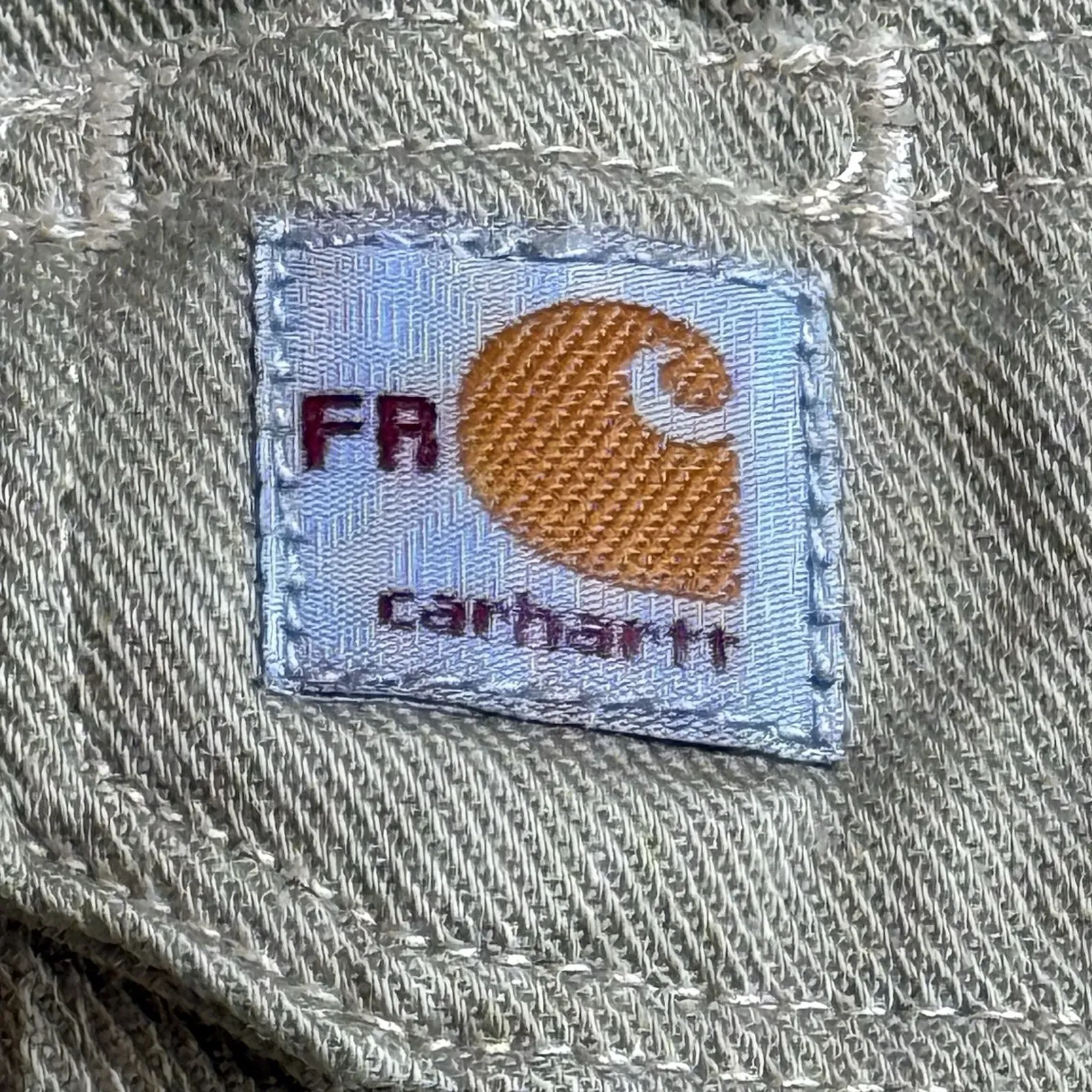 Carhartt FR Long Sleeve Top Women L 12 14 Button Up Relaxed Fit Twill 102459 Tan - Image 6