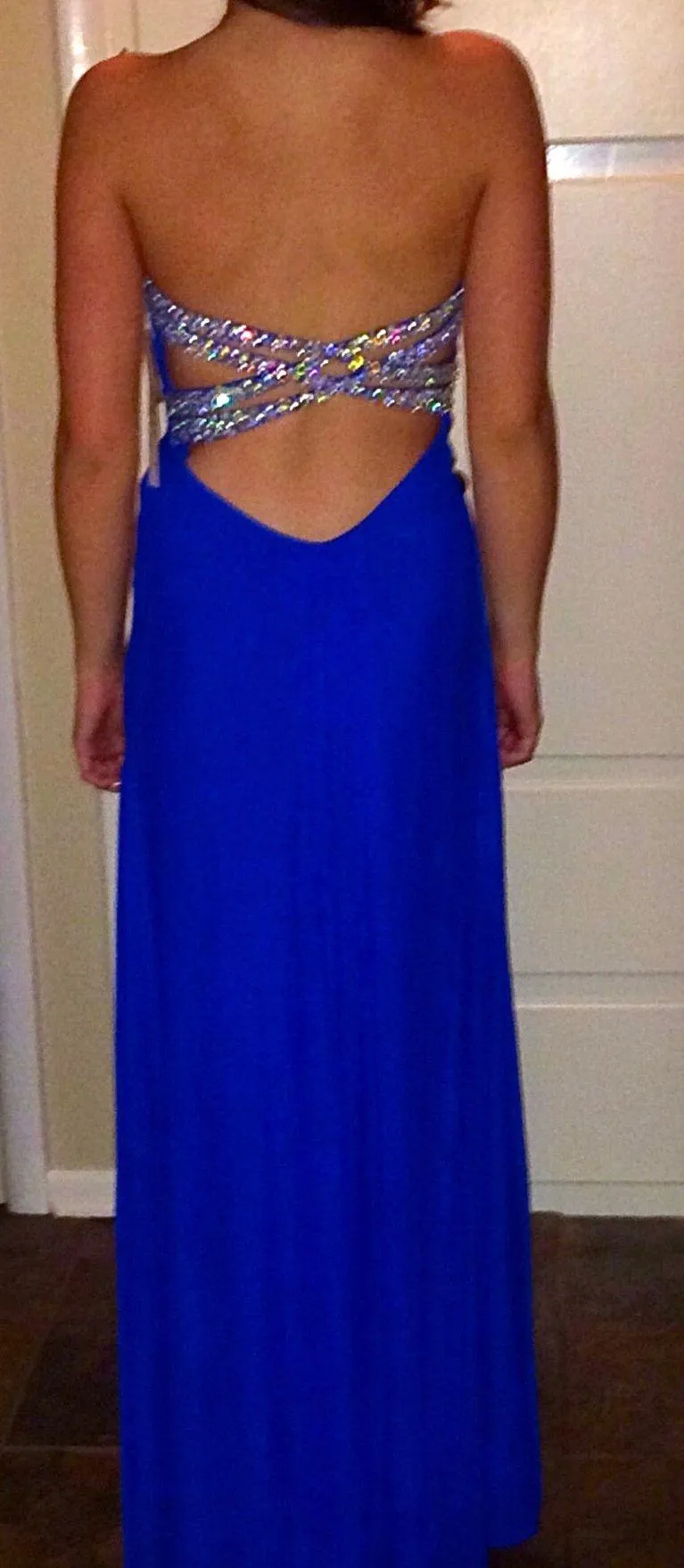 Dillard's Strapless Open Back Prom Dress - Image 7