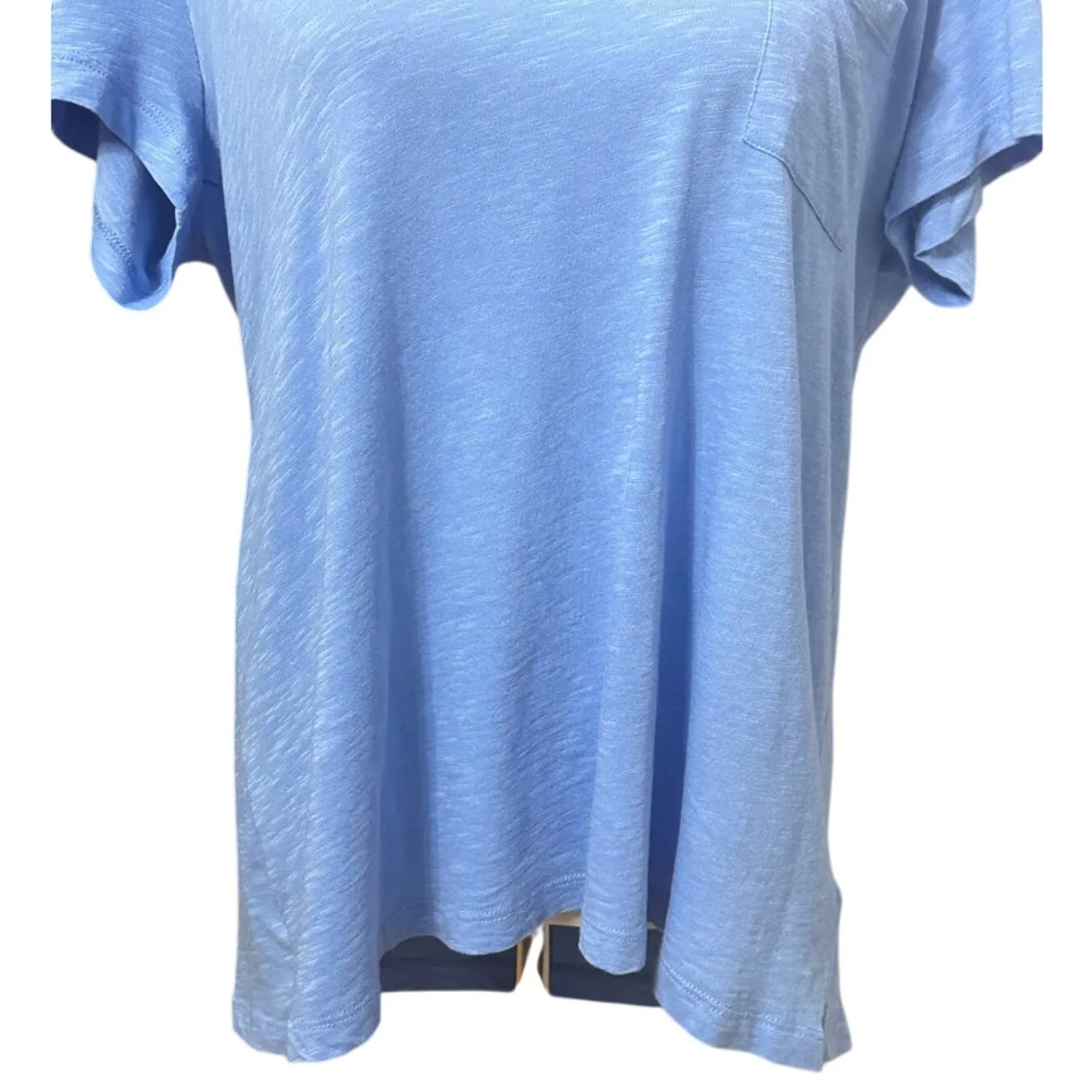 Caslon Casual T-Shirt Short Sleeves Scoop Neckline Soft Knit Blue Women's S NWT - Image 3
