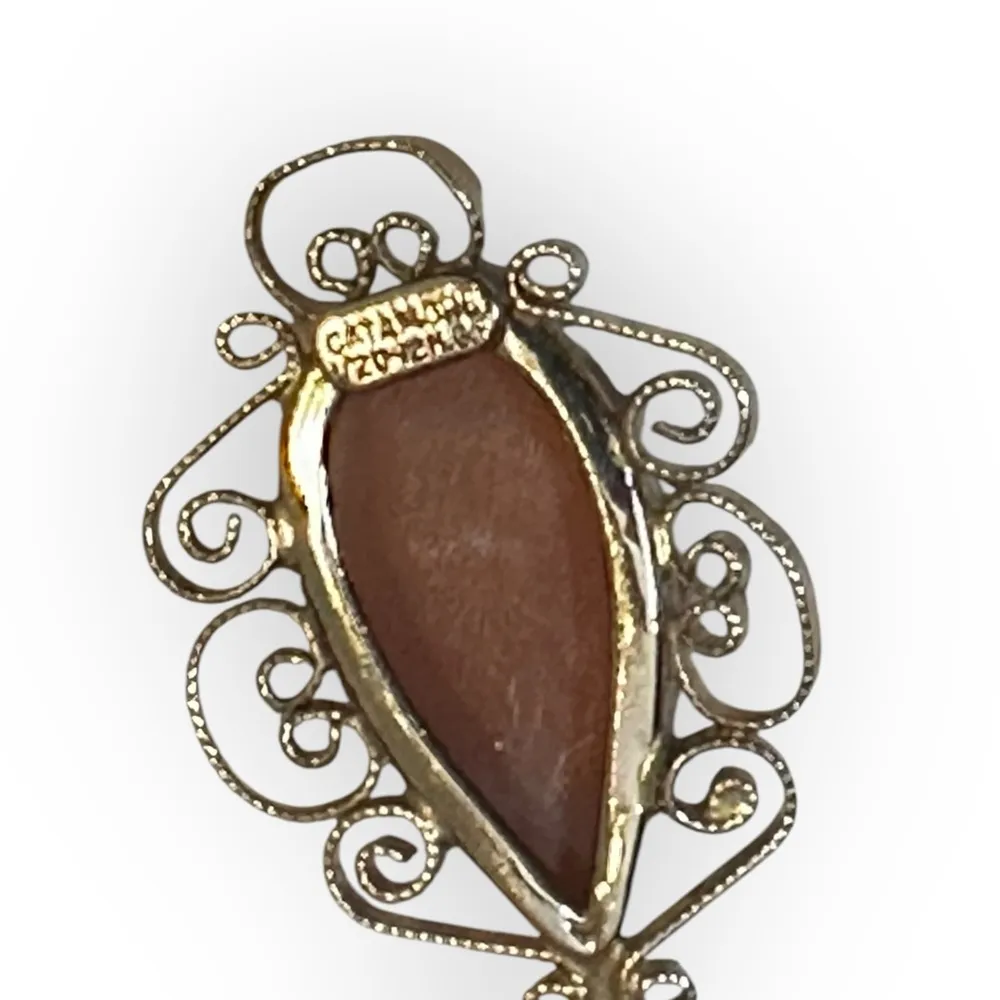 Catamore Cameo Gold Filled Vintage Pendant Necklace - Image 3