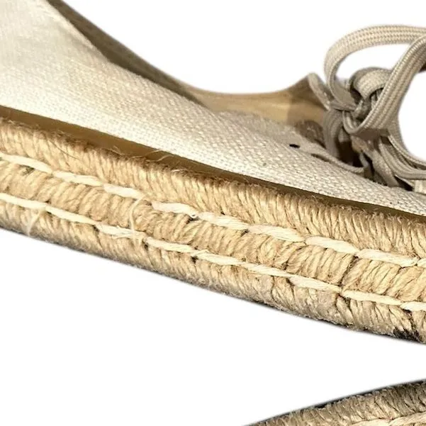 SeaVees Lace-up Coronado Natural Slub Linen Cream Espadrille Sneakers 8 - Image 7