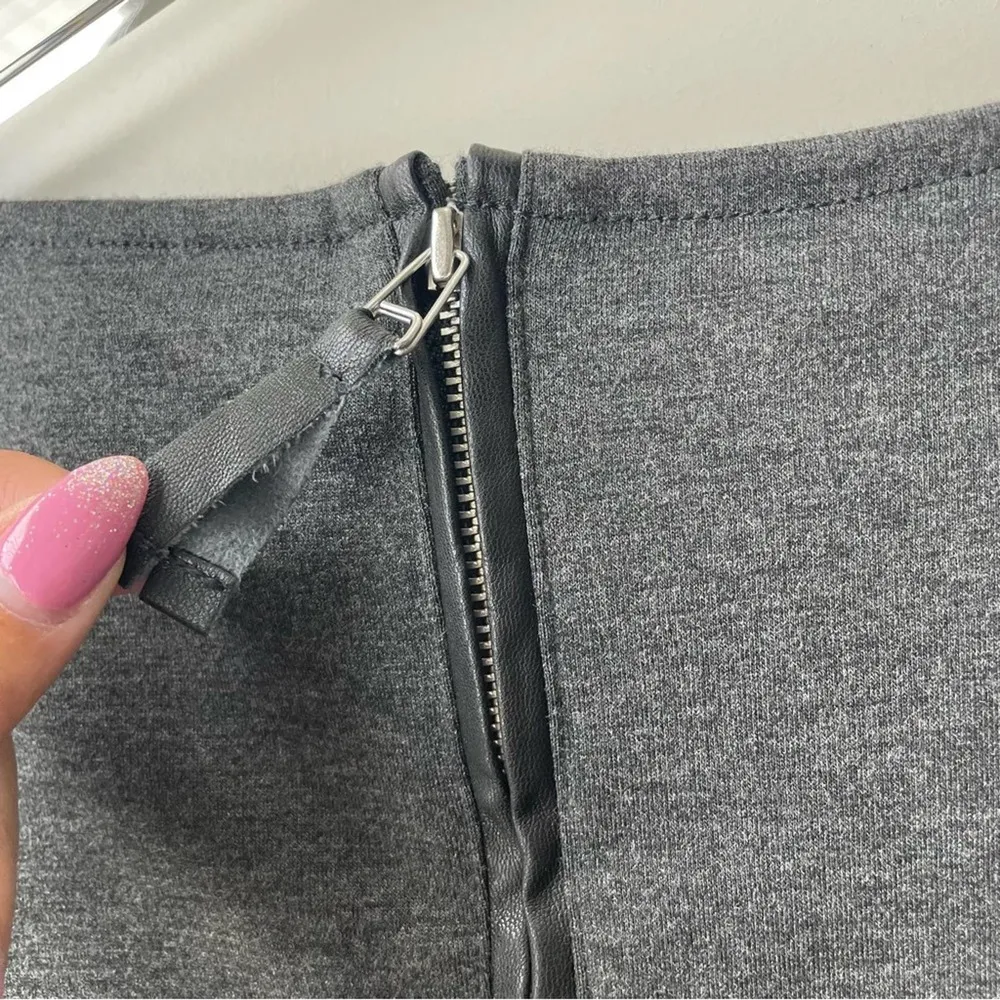 Gap Grey Dress 3/4 Sleeve Above the Knee Faux Leather Accent NWT Small - Image 75