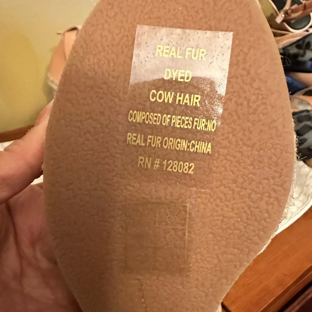 Dolce Vita Noor leopard calf hair wedges sz 8.5 Tan - Image 5