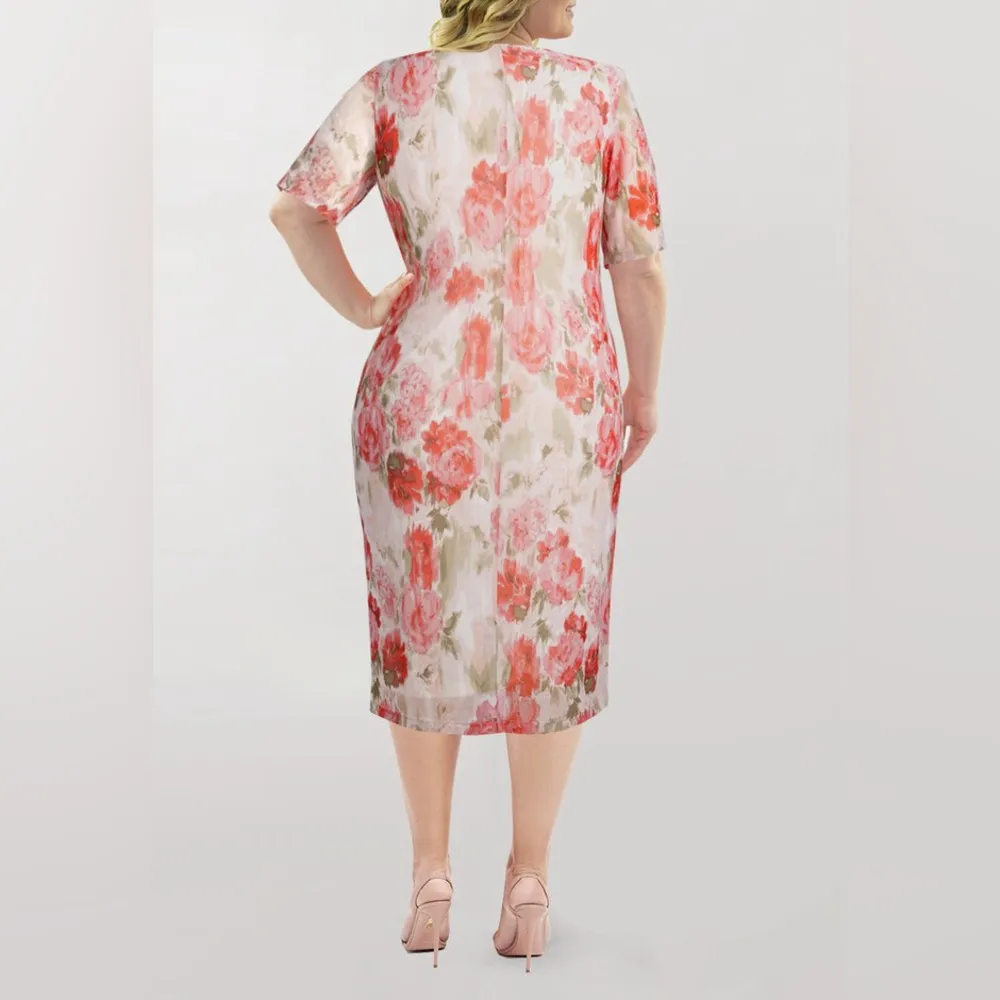 Marée Pour Toi Stretch Sheath Midi Dress, Size 1X New w/Tag Retail $89 White - Image 3