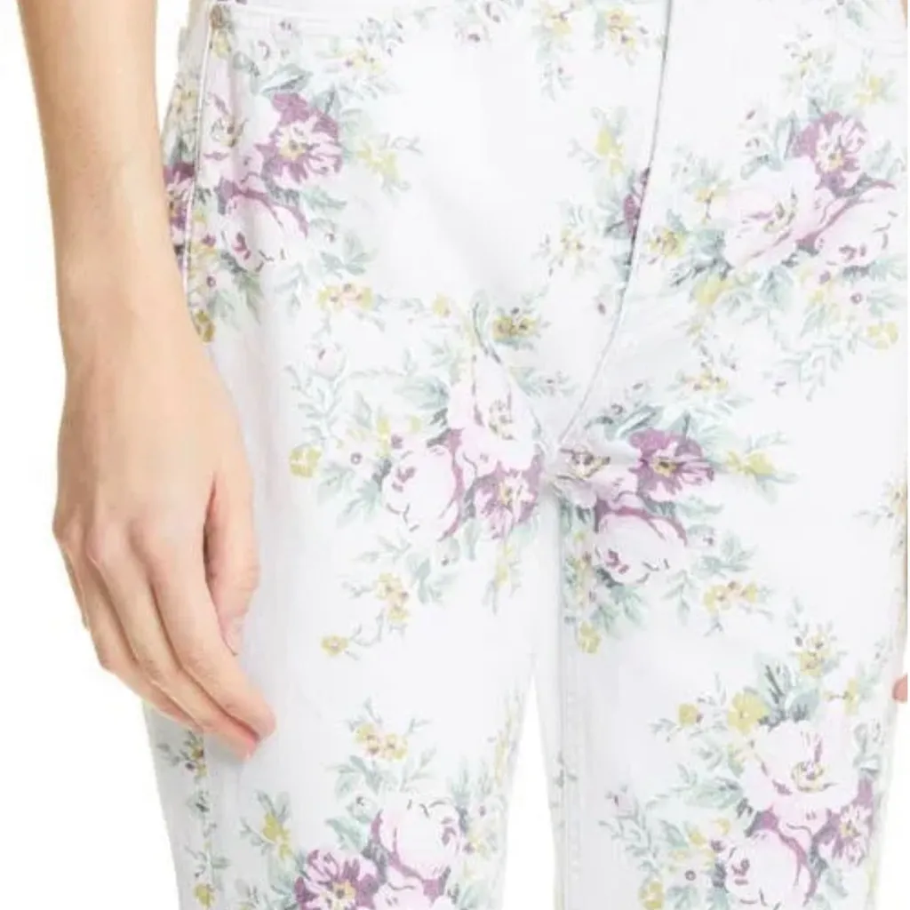 NWT‎ Ganni Betzy Floral print cropped denim jeans sz 26 - Image 5