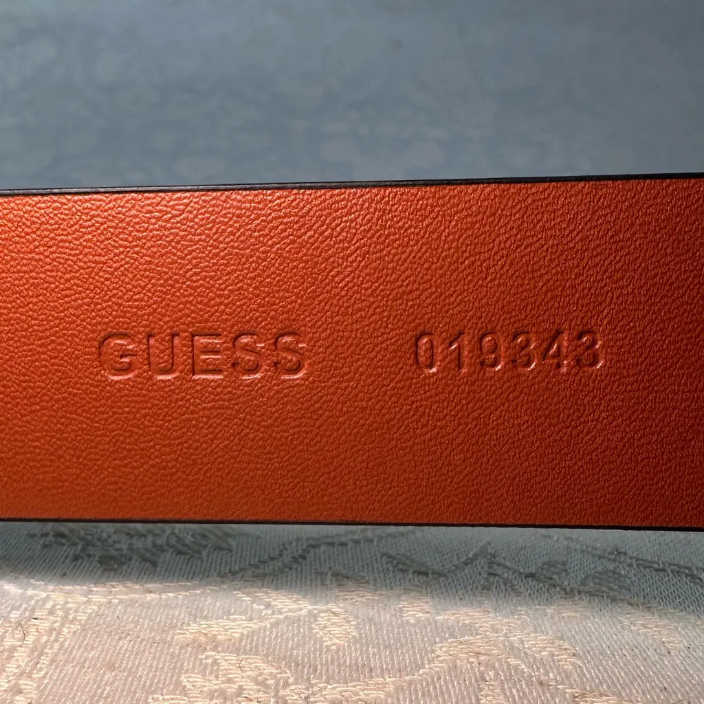 Guess Vintage Black Belt with Embellished Rhinestone Silver Buckle Size Small - Image 7