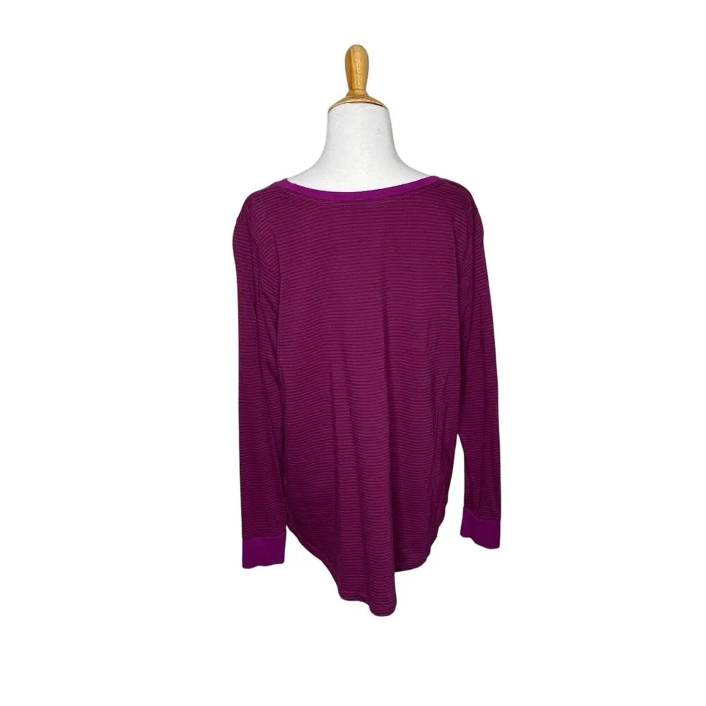 Terra & Sky Purple Burgundy Long Sleeve Stretch Soft Size 1X semi fitted - Image 5