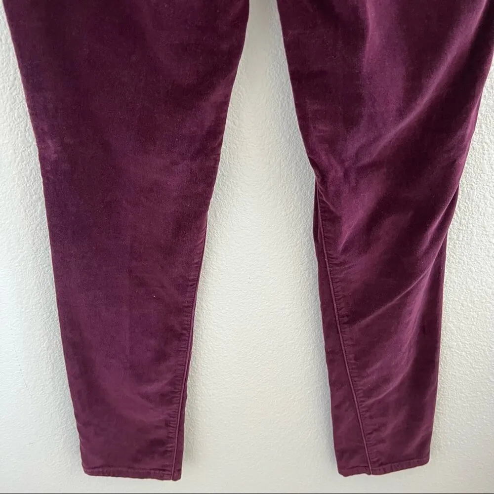 Pilcro and the Letterpress Anthro Serif Velvet Maroon Pants 26 - Image 9