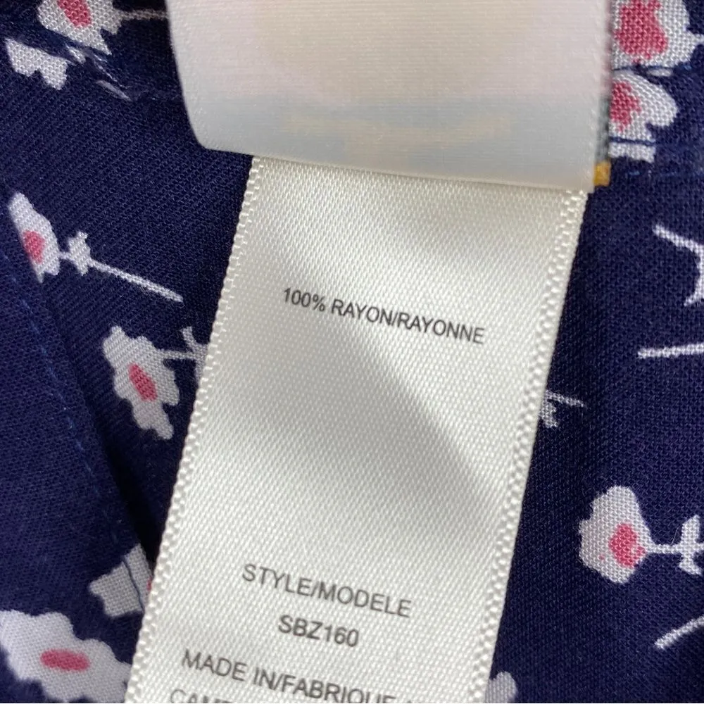 In Bloom Floral Bell Sleeve Tunic Shirt Dress Blue White Small - Image 10