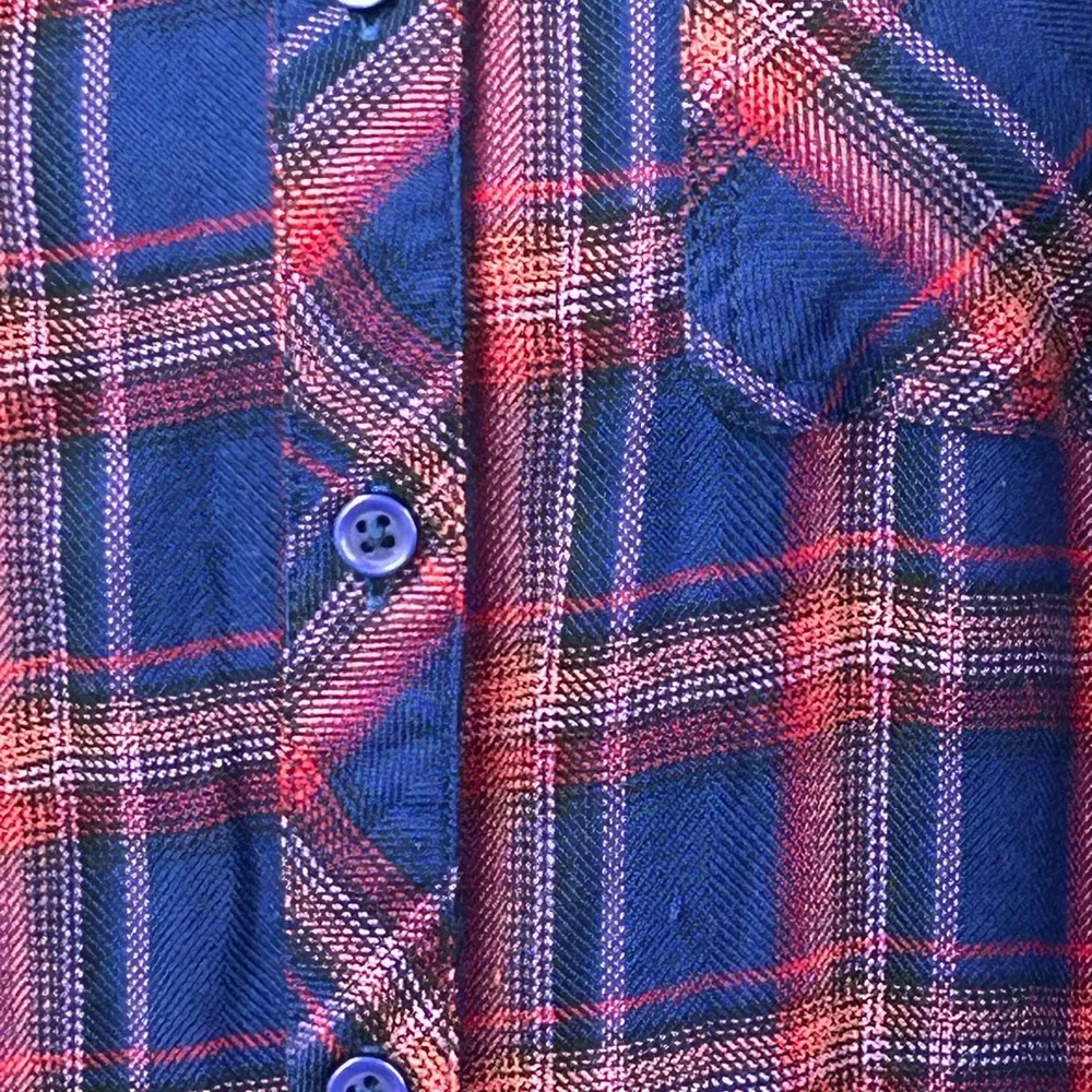 Beach Lunch Lounge Collection Plaid Flannel Charley Size Small Button Down Shirt - Image 5