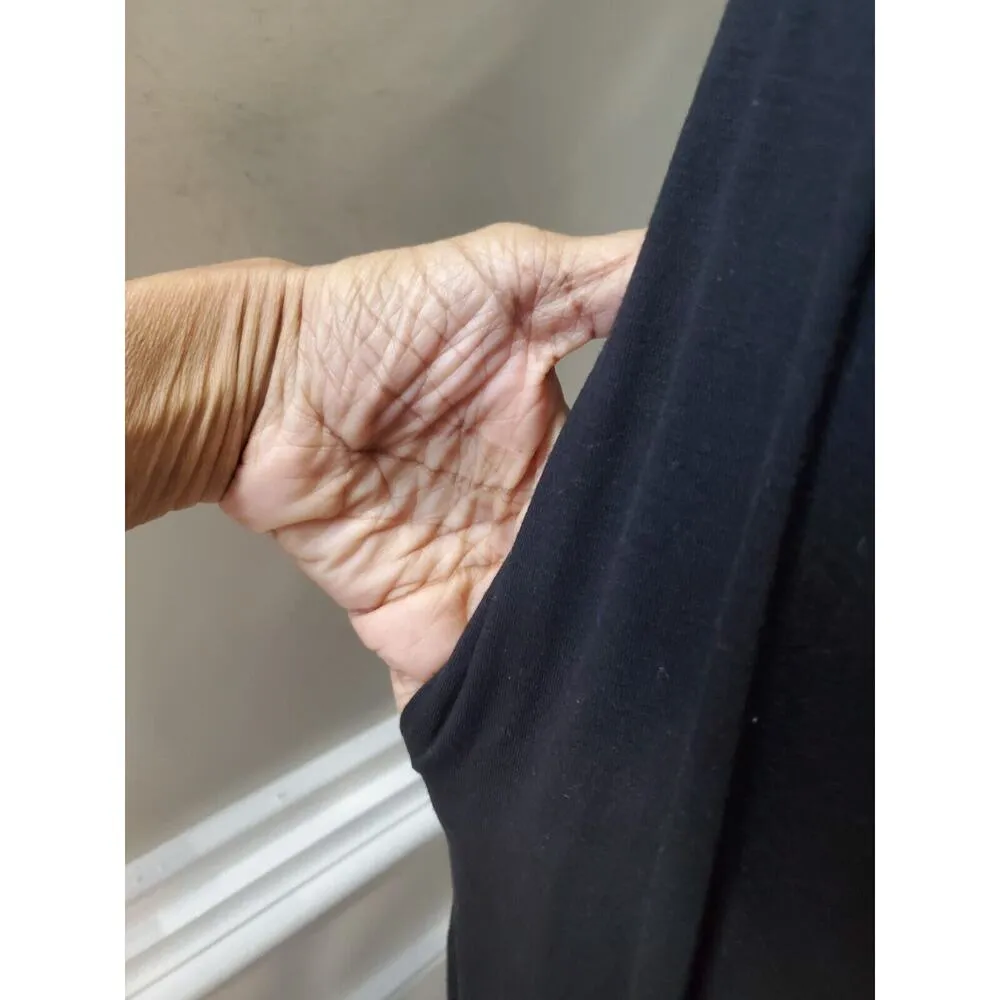 Grecerelle Women's Black Solid Rayon Round Neck Sleeveless Long Maxi Dress Large - Image 5