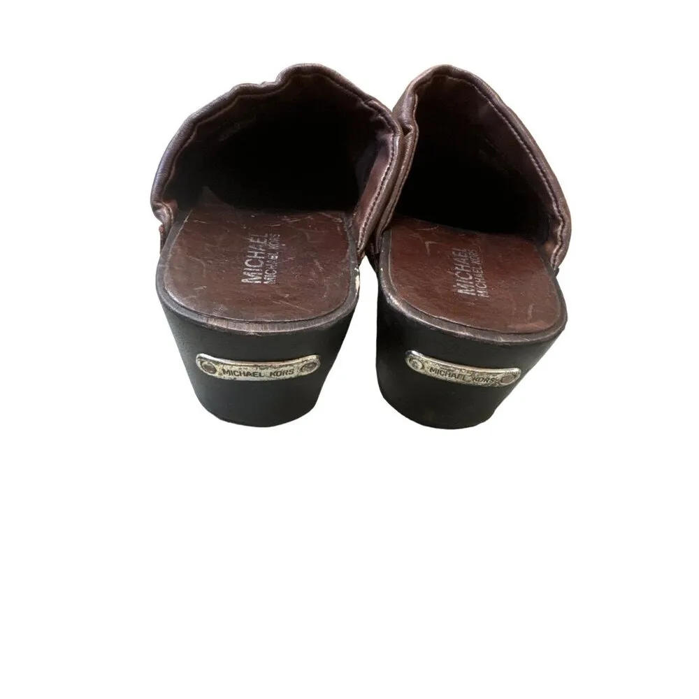 Michael Kors women’s brown shoes/clogs vintage size 9M 2” heels SKU 2725 - Image 7