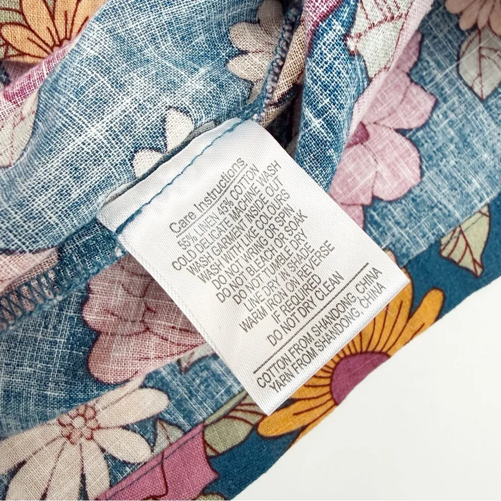 ModCloth X Princess Highway Floral Linen Cotton Swing Dress Retro Coastal Boho - Image 9