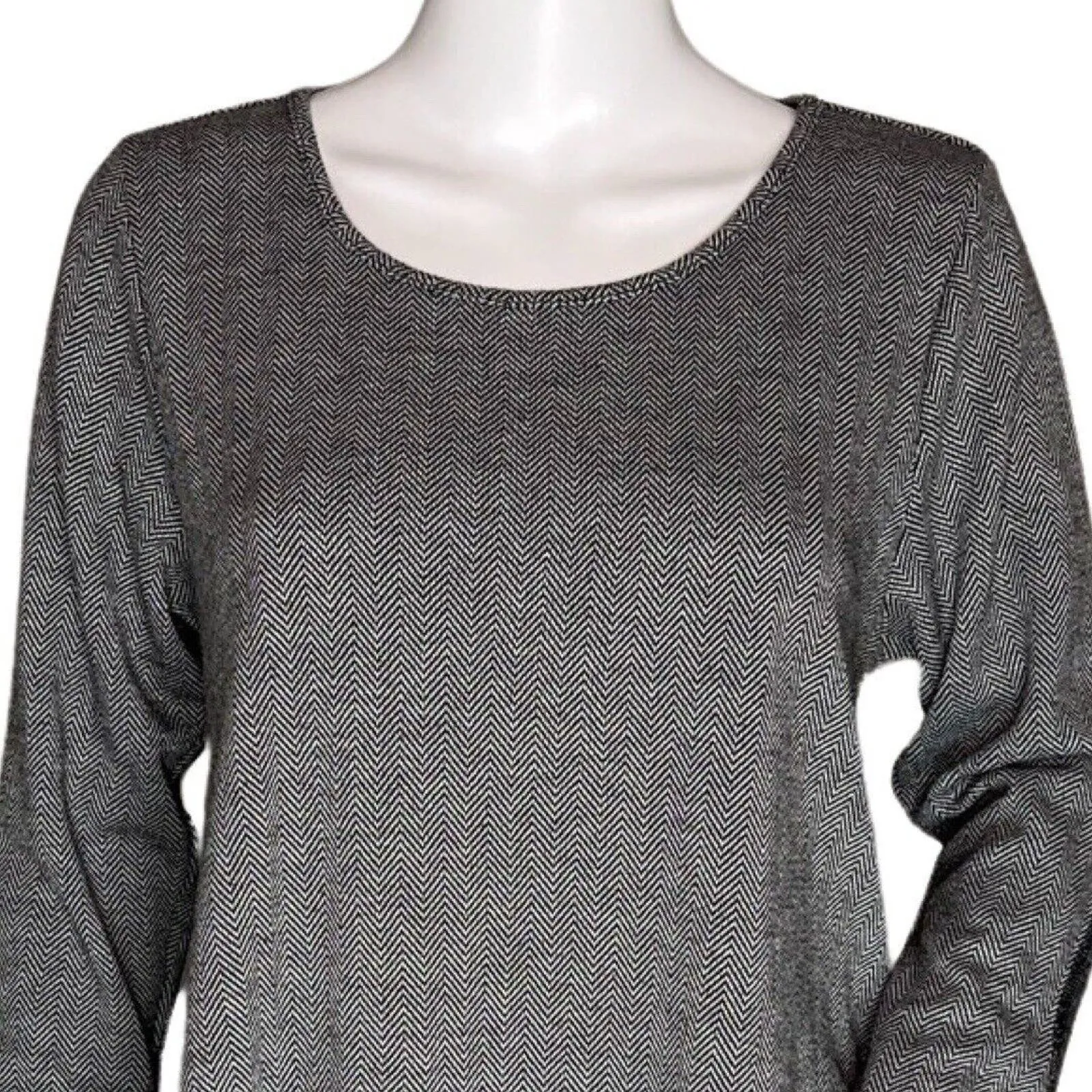 Anthropologie Puella Dress‎ Womens Large Gray Savant Herringbone Shift Neutral - Image 5