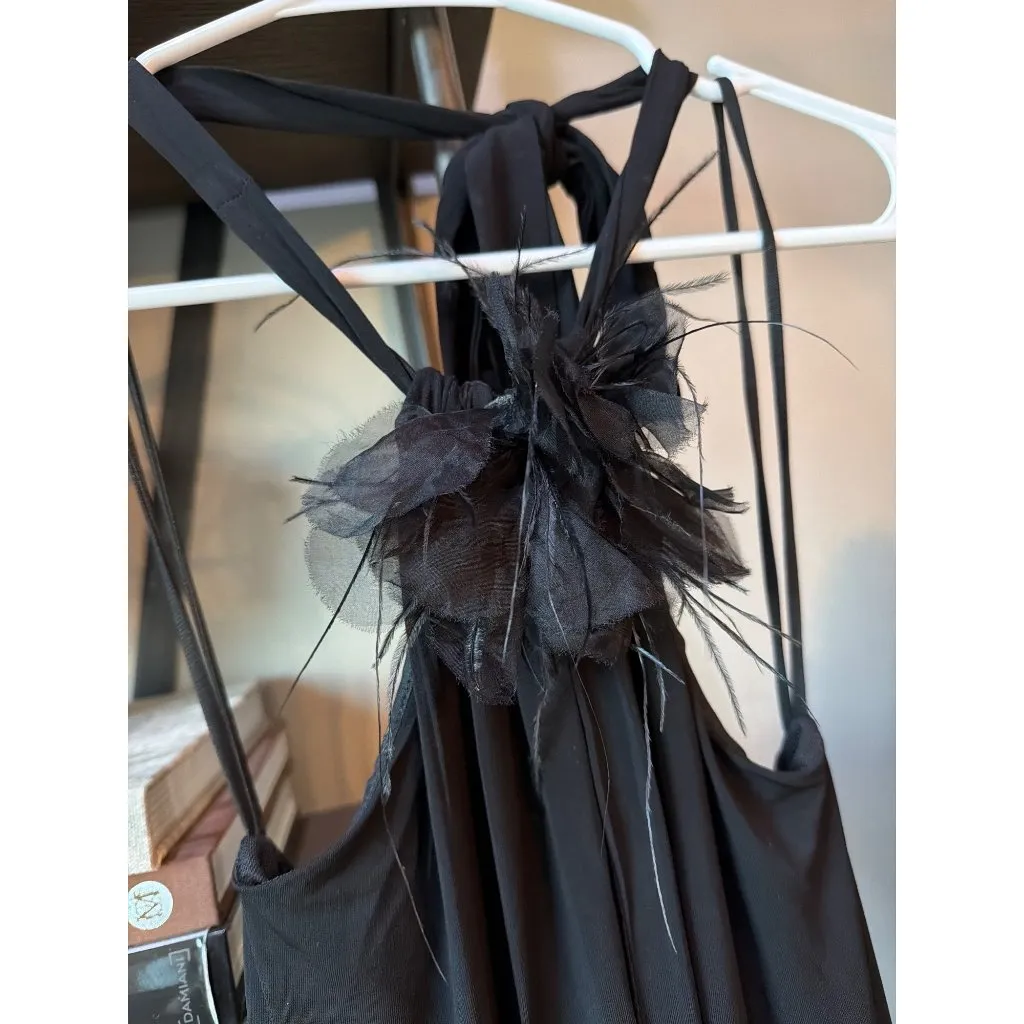 Le Superbe Kaia Botanica Jersey Dress Black Womens Size Medium - Image 5