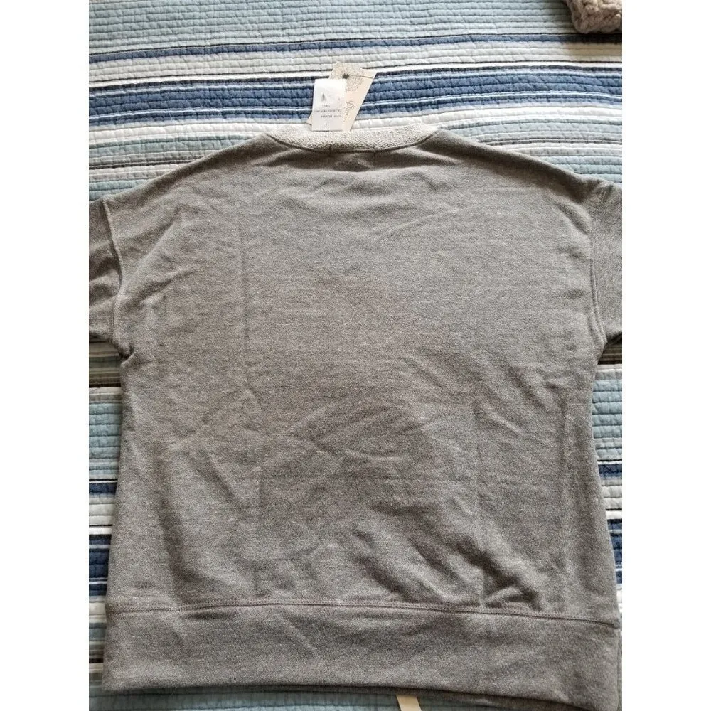Everleigh Sweatshirt Heather Grey Cotton Blend Crew Neck Long Sleeve Womens XXS - Image 2