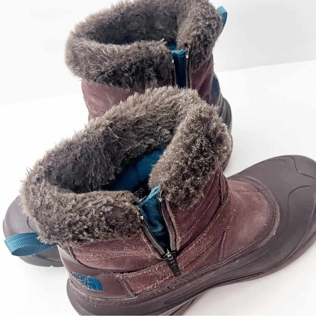 THE NORTH FACE Brown Chilkat lll Heat Seeker Mid Calf Fur Trim Boots Size 8.5 - Image 8