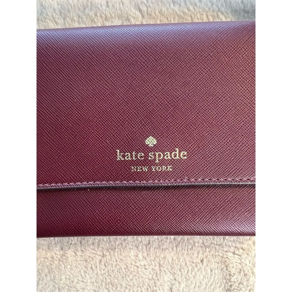 Kate Spade Brynn Crossbody Bag Deep Berry Small Elegant Fashion Purse - Image 8
