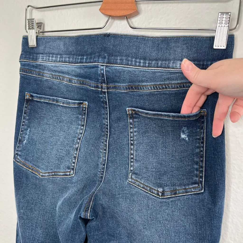 Spanx Womens Distressed Ankle Skinny Denim Pull On Jeans Size Medium - Image 9