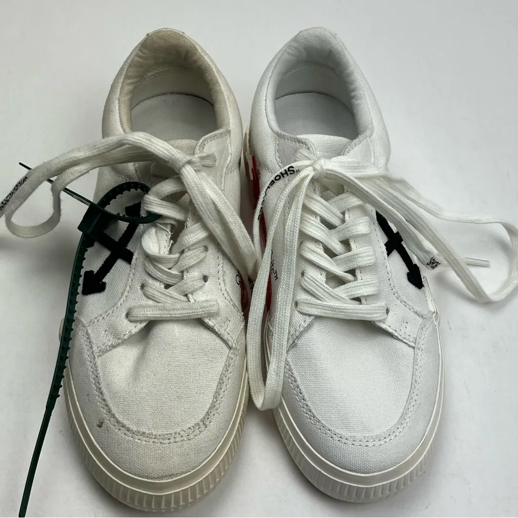 Off-White Low‎ Vulcanized Canvas White Sneaker Shoe Women SZ 36 US 6 NEW *FLAW - Image 2