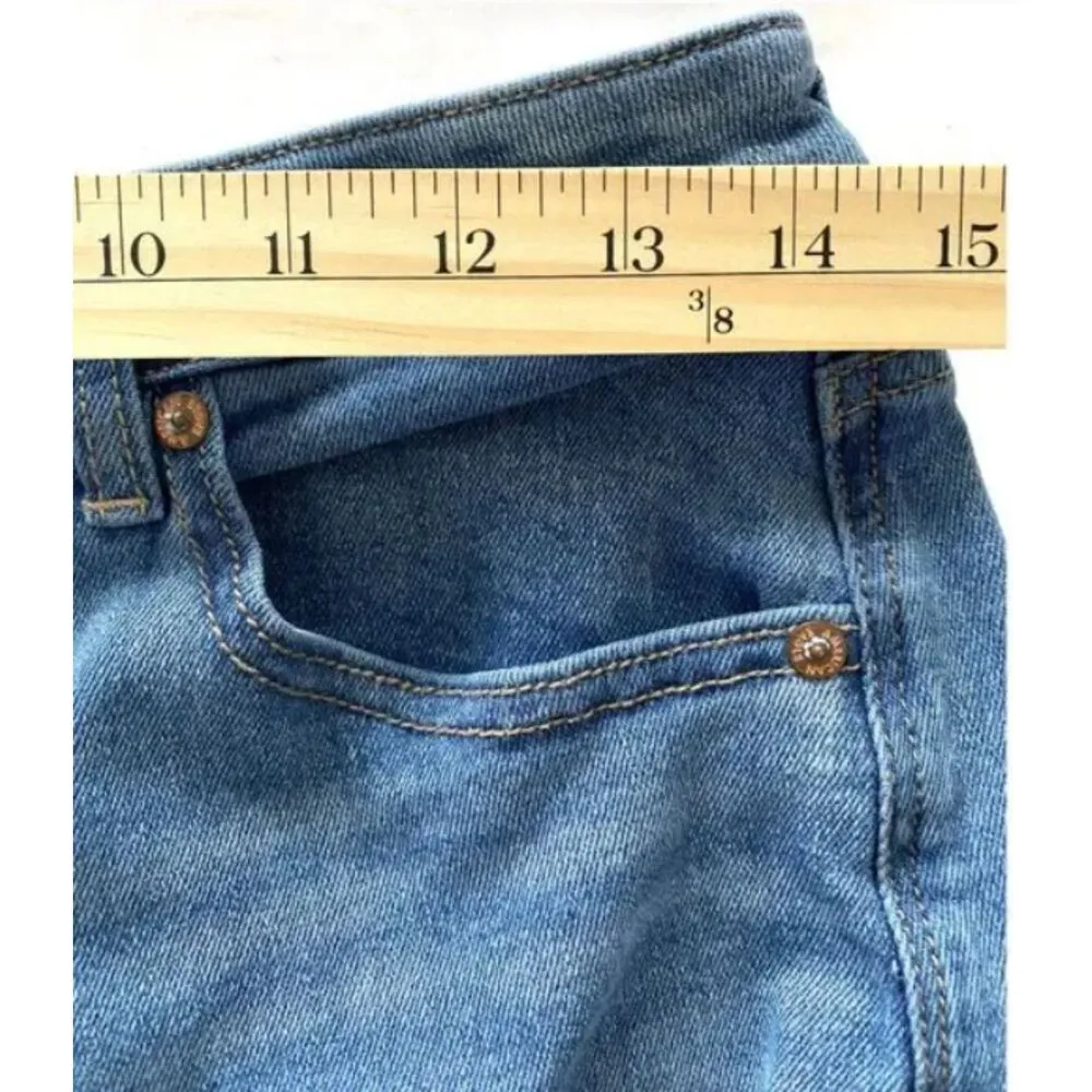 American Eagle Blue Ripped Mom Distressed Jeans Denim Stretchy Sz 6 - Image 5