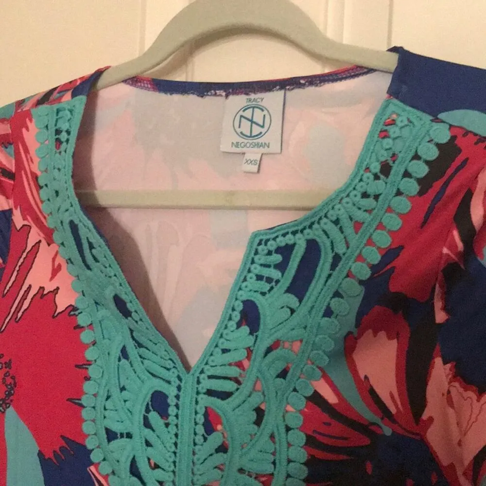 TRACY NEGOSHIAN Emilia Printed Shift Dress xxs - Image 6