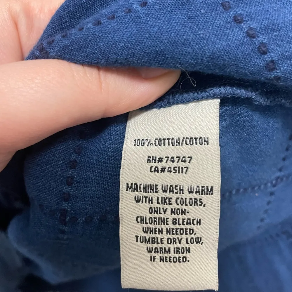 Bob Timberlake Cotton dress sz Large Blue - Image 7