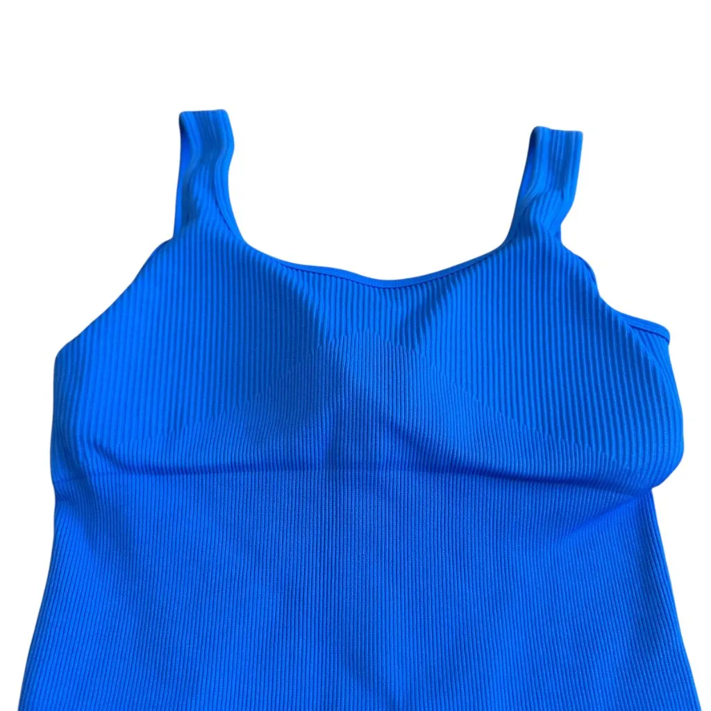 Loovoo Blue Athletic Workout Romper Stretch One Piece Athleisure Size Small - Image 2