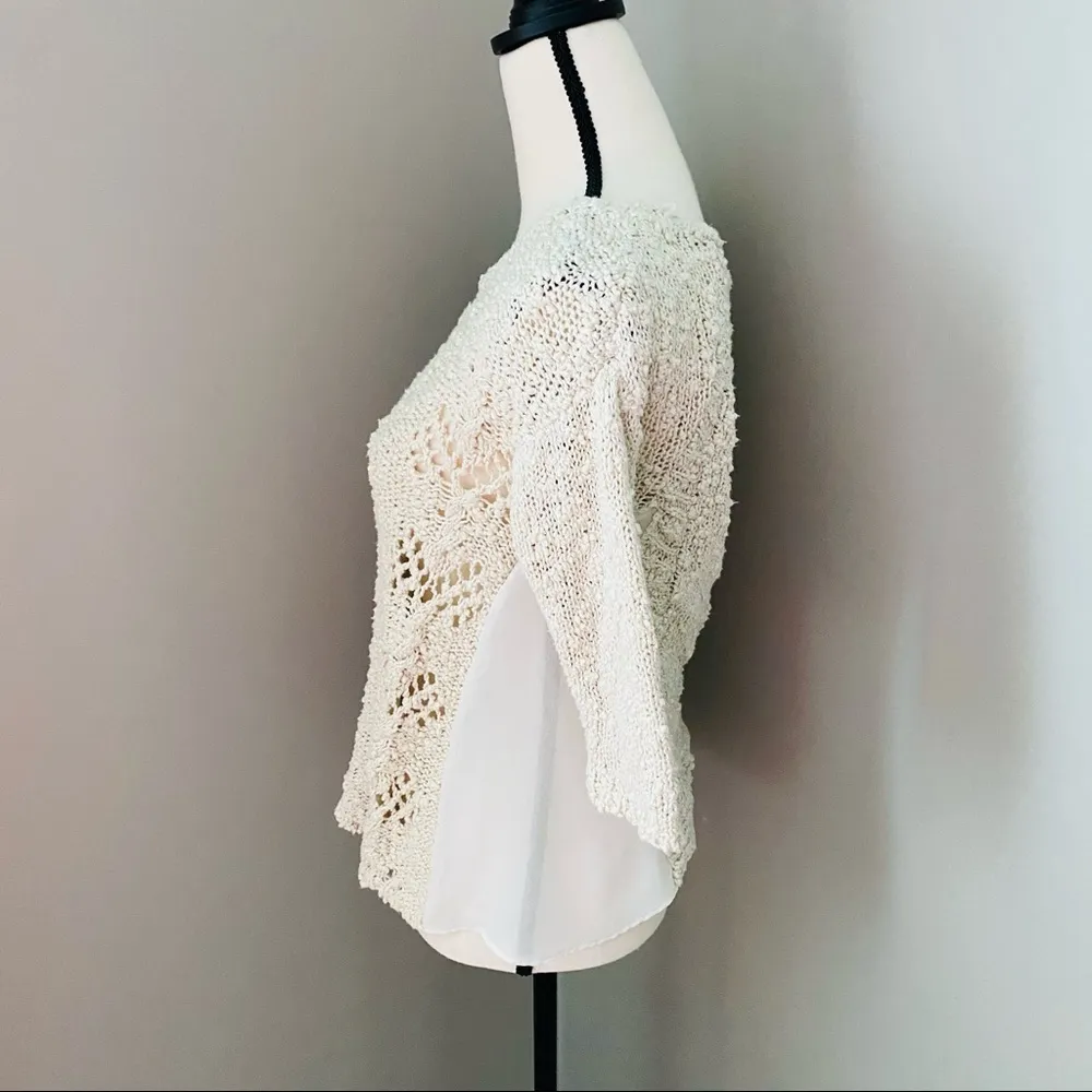 Knitted and Knotted Knitted Blouse Cream Sz XS - Image 10