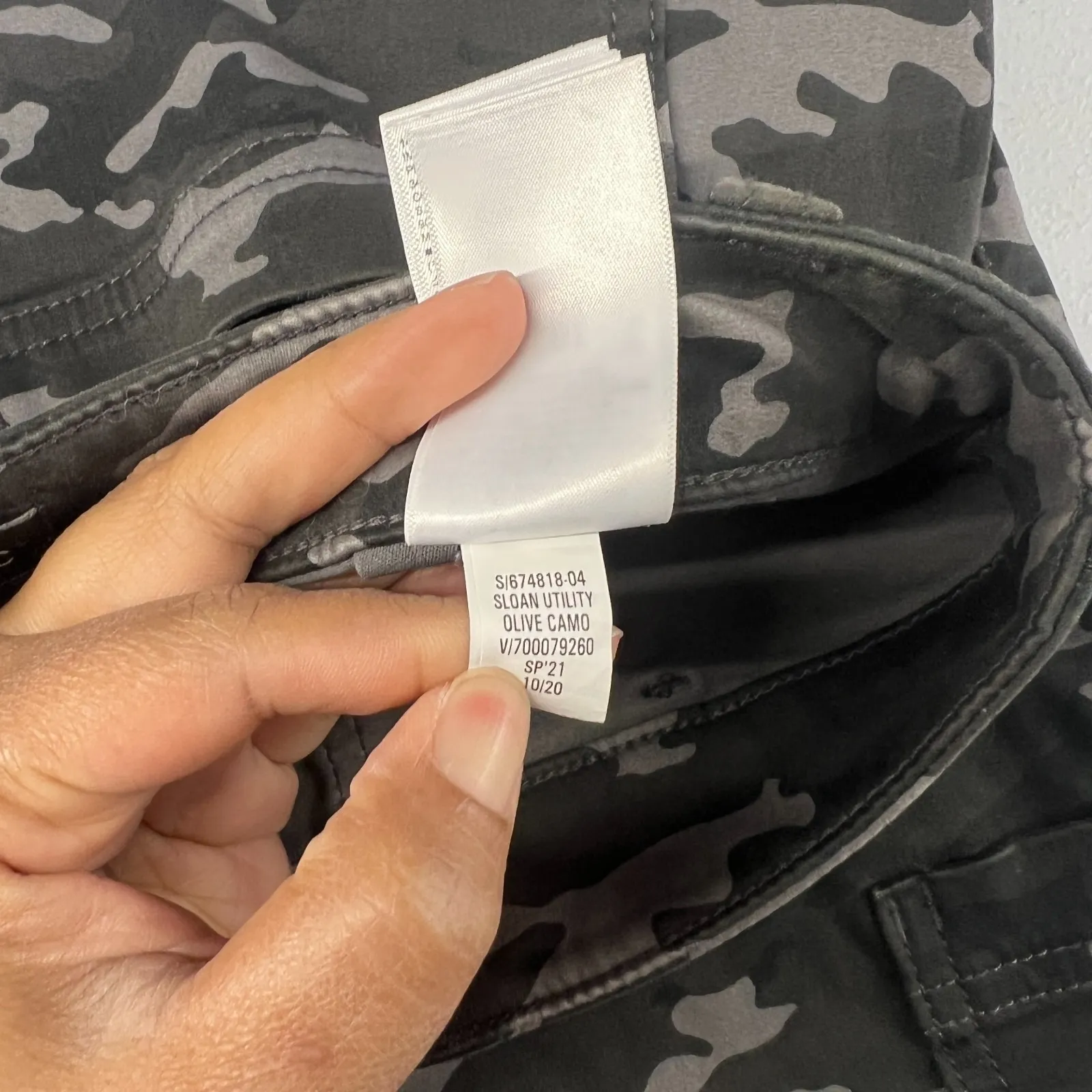 Banana Republic Sloan Pants Womens 4 Gray Olive Stretch Camo Utility Crop - Image 11