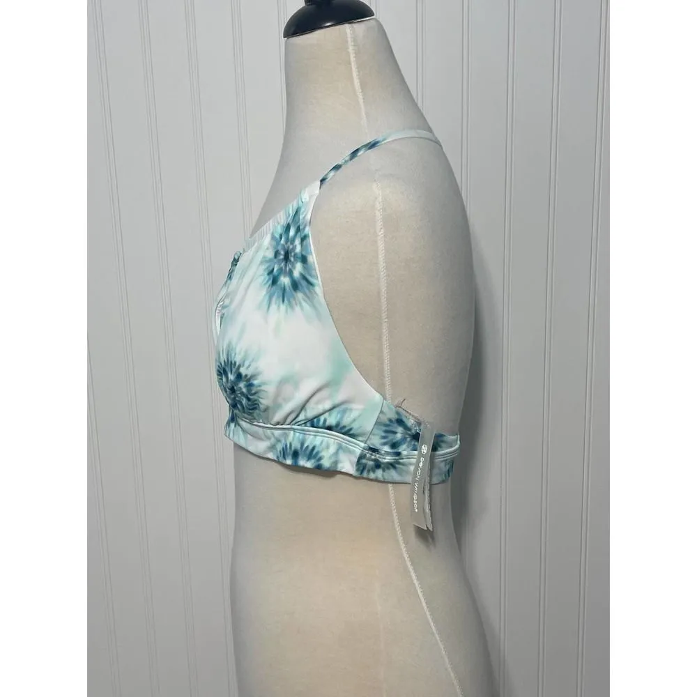 Devon Windsor Iryna One Shoulder Bathing‎ Suit Bikini Swim Top Blue White XL White - Image 6