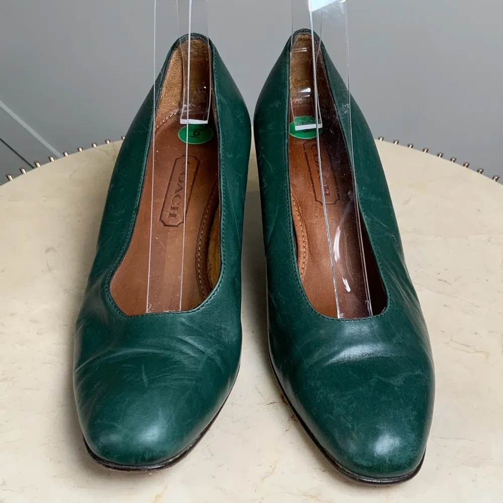 Coach Vintage Green Leather Pump Heels Shoe Size 6 M - Image 5
