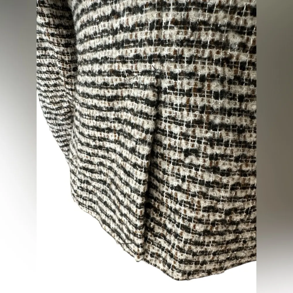 NWT Women's Ecru Cream Black Brown Tweed Jacket 8 - Image 10