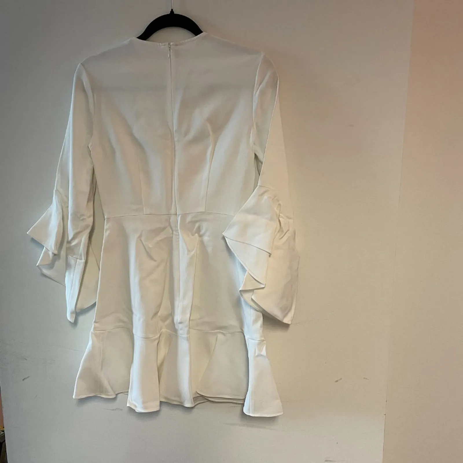 ALC White Flounce Sleeve Mini Dress - Image 4